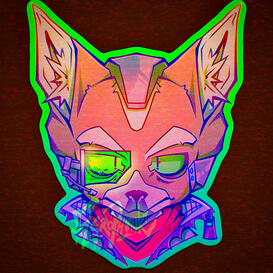 Symmetrical headshot of Fox McCloud