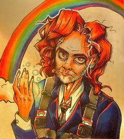Wayne Coyne but his hair is pink for some reason